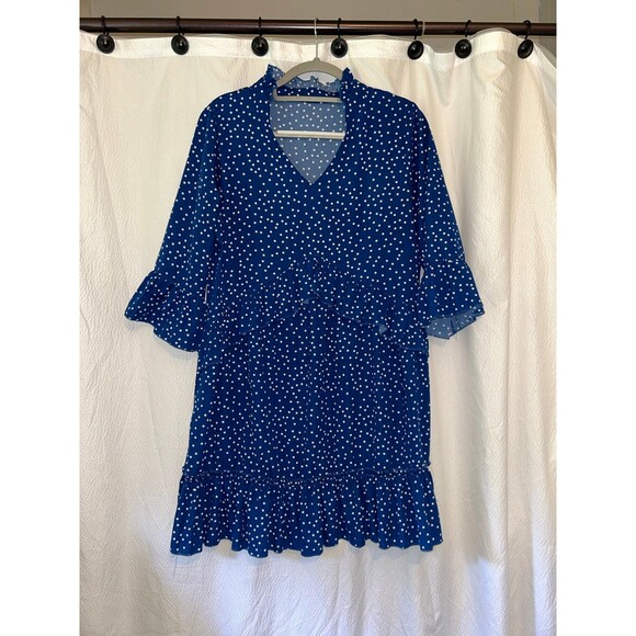 Blue and white polka dot dress medium - Picture 2 of 2